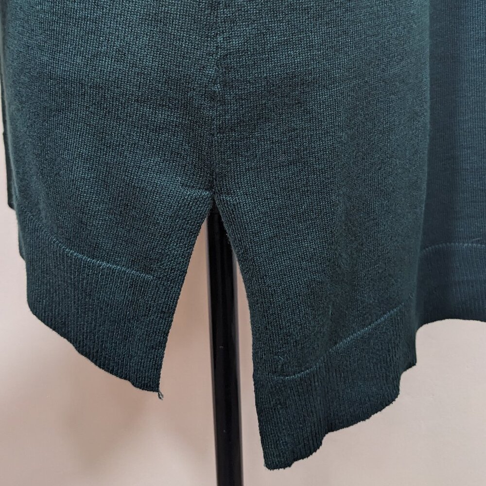 NWT Cable & Gauge Womens V-Neck Long Sleeve Sweater Pullover Green Hi Lo L - Picture 4 of 8